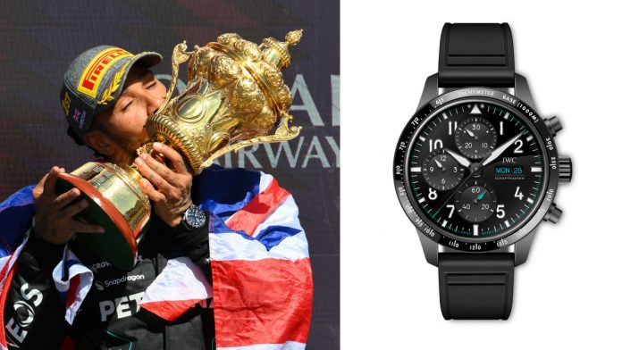 A subasta el cronógrafo IWC de lujo que llevó Lewis Hamilton en el podio de Silverstone A subasta el cronógrafo IWC de lujo que llevó Lewis Hamilton en el podio de Silverstone