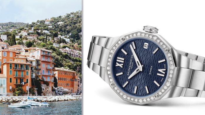 baume RIVIERA CON DIAMANTES, o el esplendor de las noches de la Riviera francesa La magia de la noche inicia lentamente su marcha en la Riviera francesa con fiestas y galas. El Riviera con diamantes ejerce el poder cautivador de su exquisita silueta de 33 mm de diámetro. Su caja de acero pulido y satinado está protegida por un cristal de zafiro con tratamiento antireflejo en ambas caras.