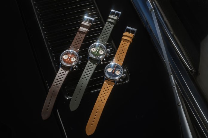 Hamilton American Classic Chronograph H_H38429541_H38429591_H38429861_lifestyle group Hamilton amplía la colección American Classic Chronograph H con nuevos cronógrafos mecánicos de inspiración vintage, colores audaces y espíritu automovilístico.