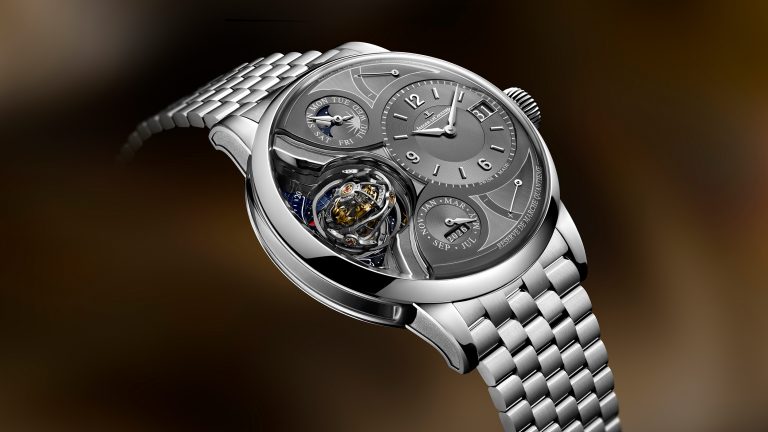 Jaeger-LeCoultre presenta una nueva edición limitada del Duometre Heliotourbillon Perpetual en platino 950, con tourbillon de triple eje, calendario perpetuo y brazalete integrado. Una obra maestra limitada a 20 piezas.