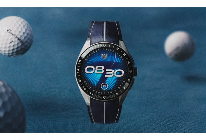 TAG Heuer Connected Calibre E5 x TaylorMade Edition, TAG Heuer golf, TaylorMade Golf, reloj inteligente de lujo, smartwatch golf premium, TAG Heuer Connected Golf Edition, reloj conectado para golfistas, TAG Heuer Connected Calibre E5 45 mm, TaylorMade Spider ZT, relojería suiza y golf, smartwatch deportivo de lujo, TAG Heuer 2026